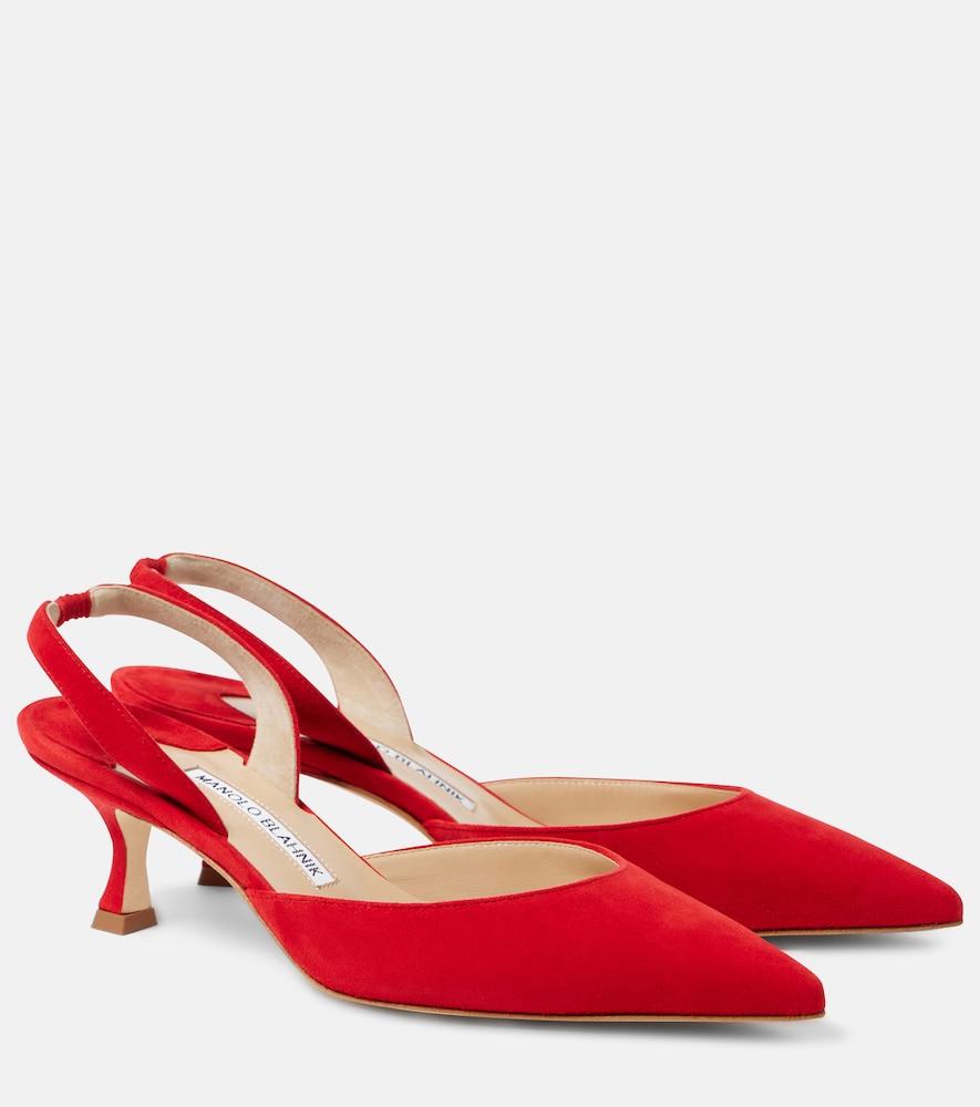 manolo blahnik carolyne gala val suede slingback pumps