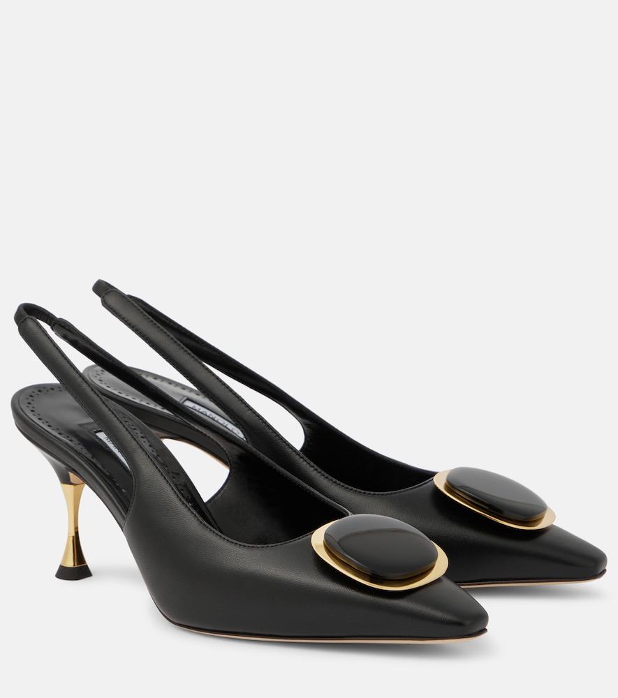 manolo blahnik chiaran 70 leather slingback pumps