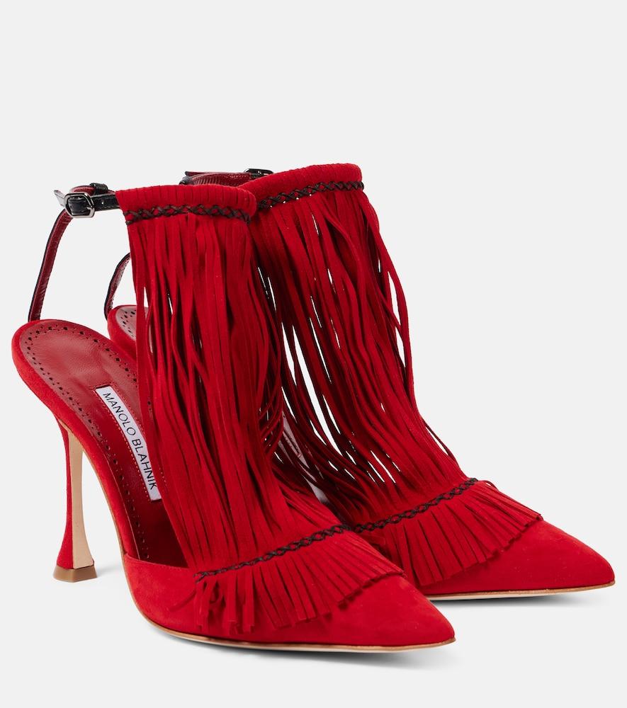 manolo blahnik fiki 105 suede pumps