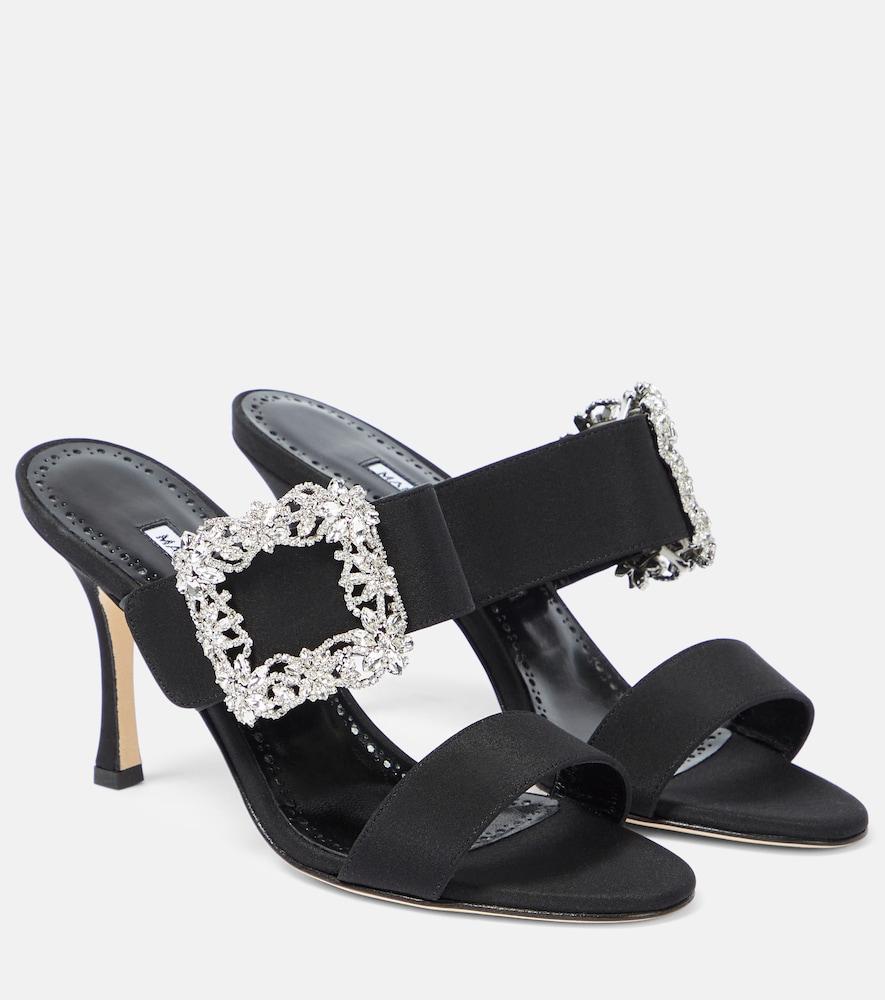manolo blahnik gable embellished satin sandals