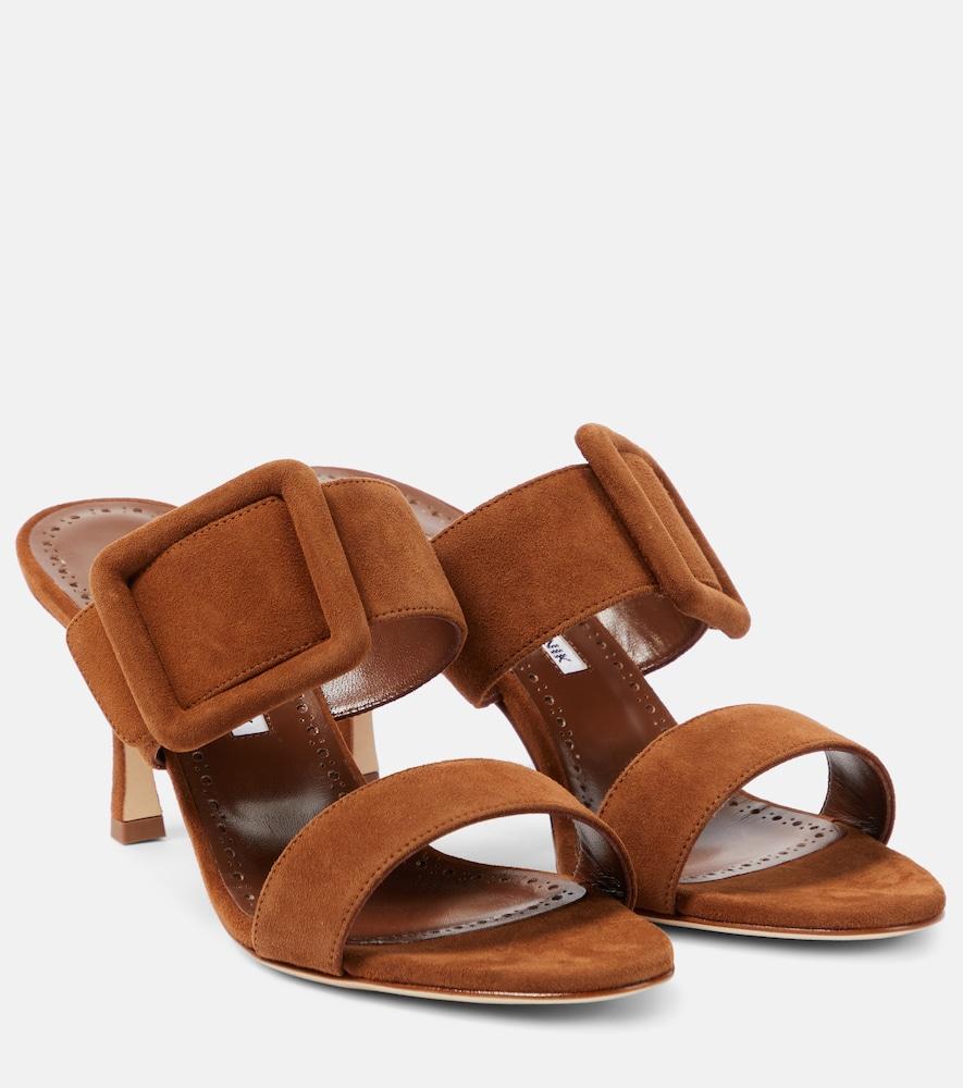 manolo blahnik gable suede mules