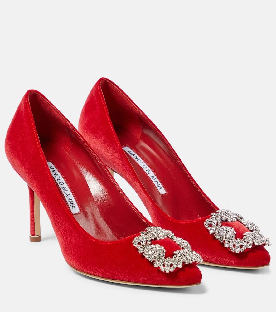 manolo blahnik hangisi velvet pumps