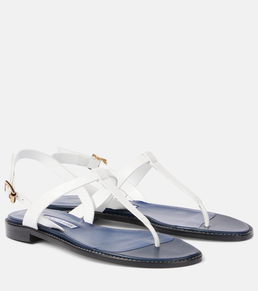 manolo blahnik hata leather thong sandals