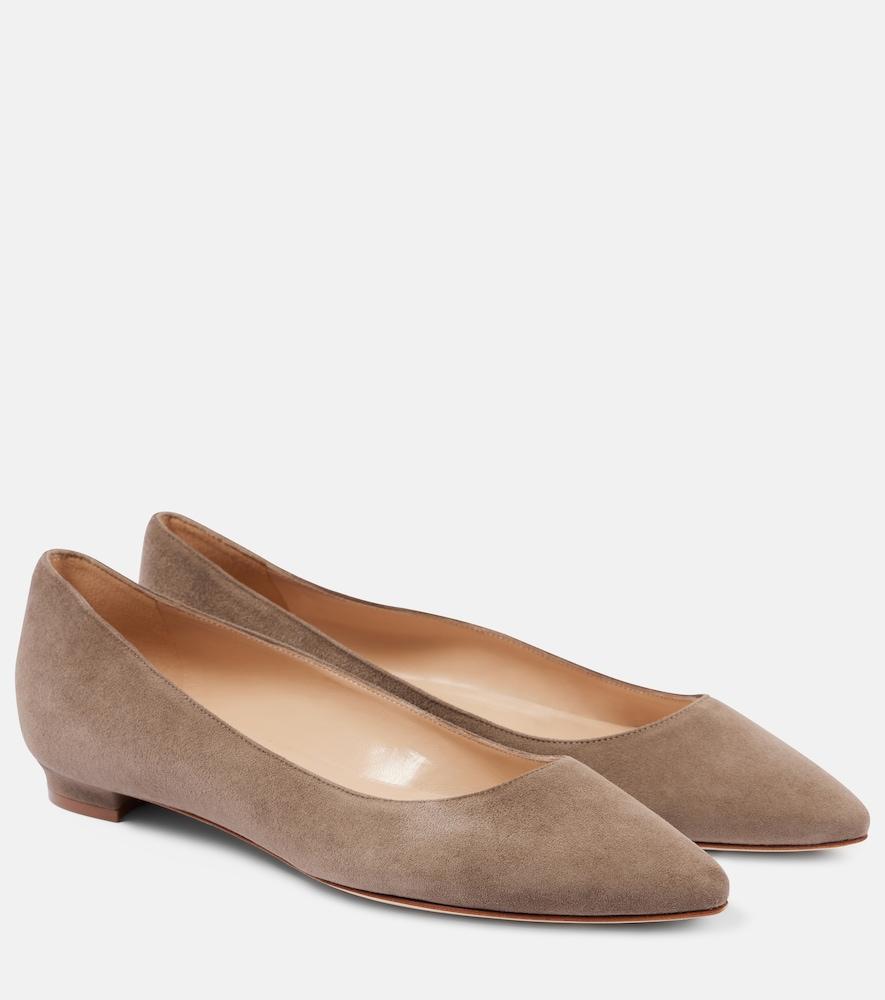 manolo blahnik lanza bb suede ballet flats