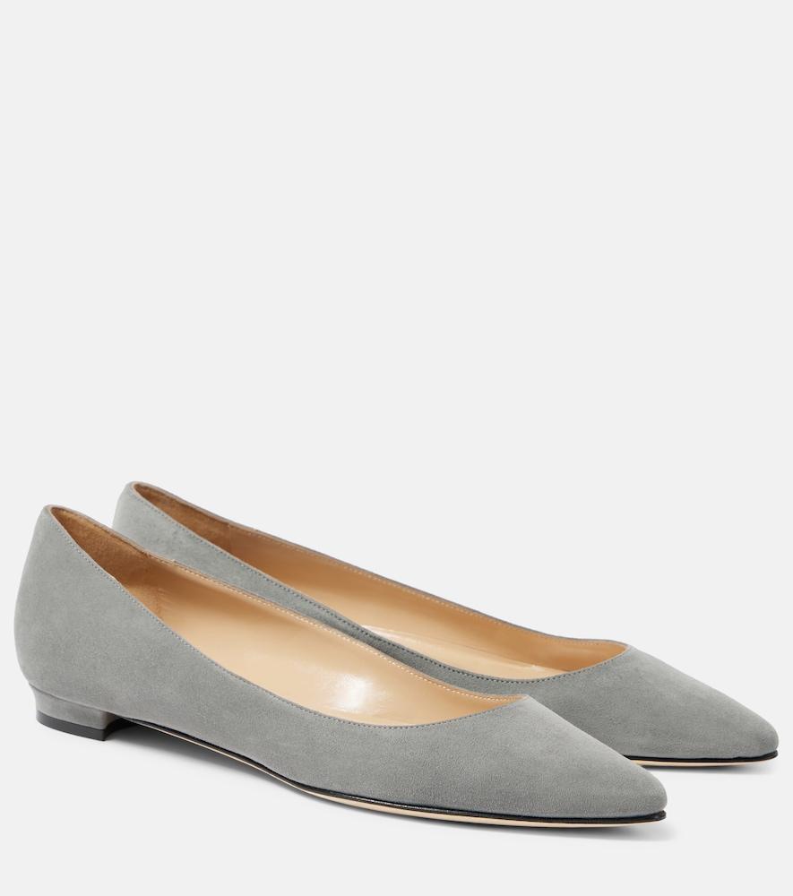 manolo blahnik lanza bb suede ballet flats