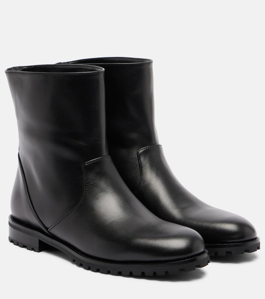 manolo blahnik leather ankle boots