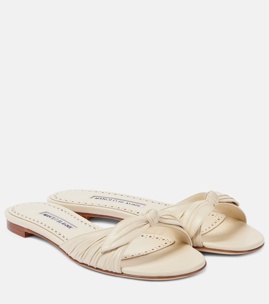 manolo blahnik lolloflat leather mules