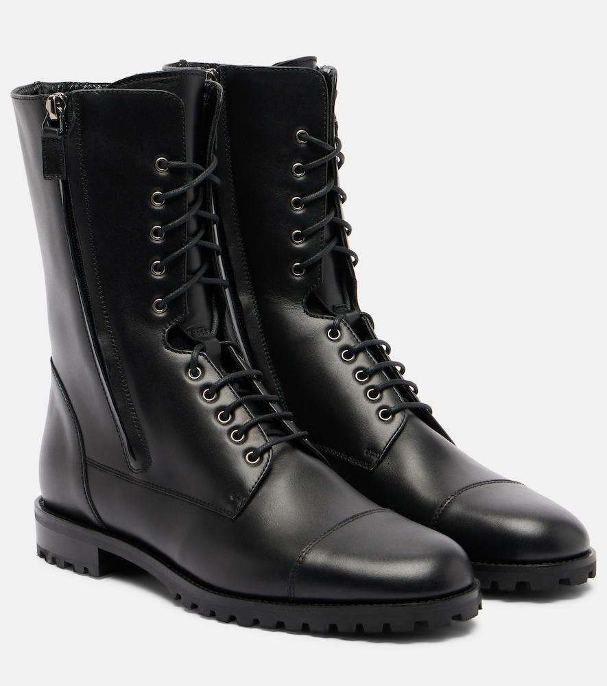 manolo blahnik lugata leather combat boots