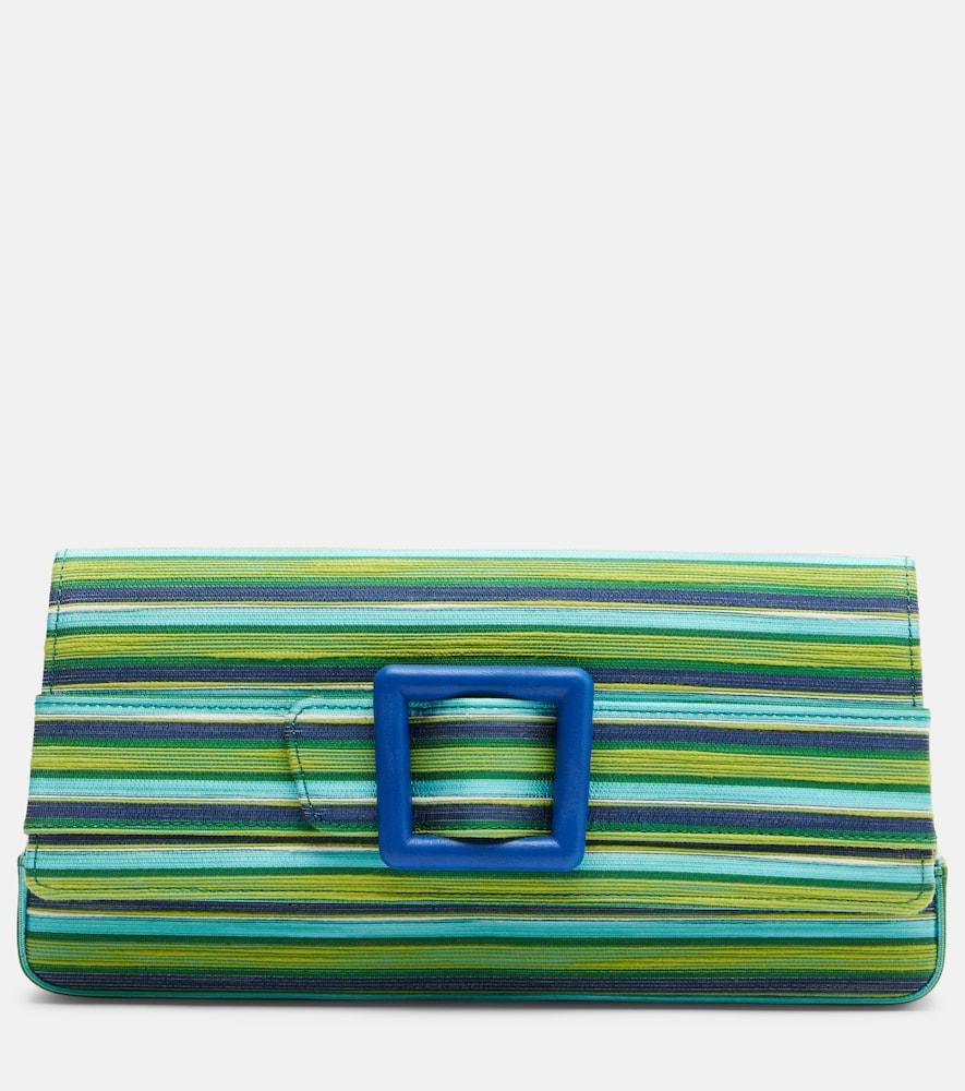 manolo blahnik maygot small striped clutch