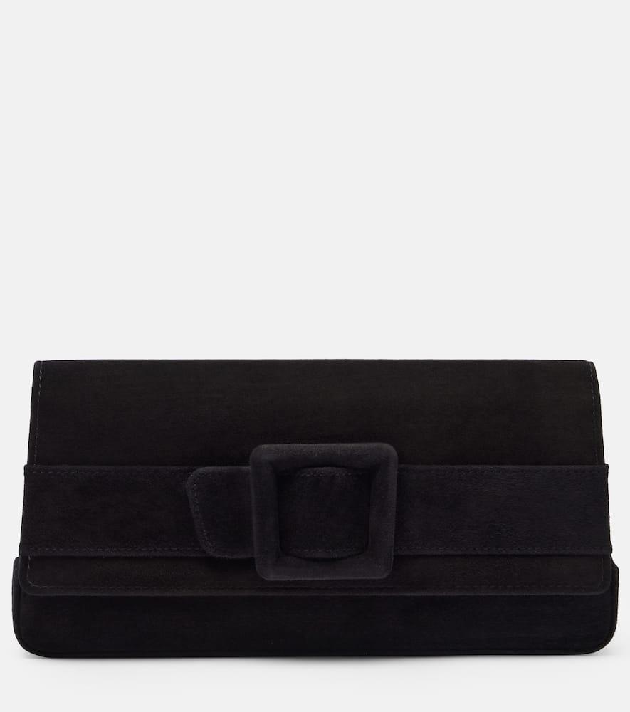 manolo blahnik maygot suede clutch