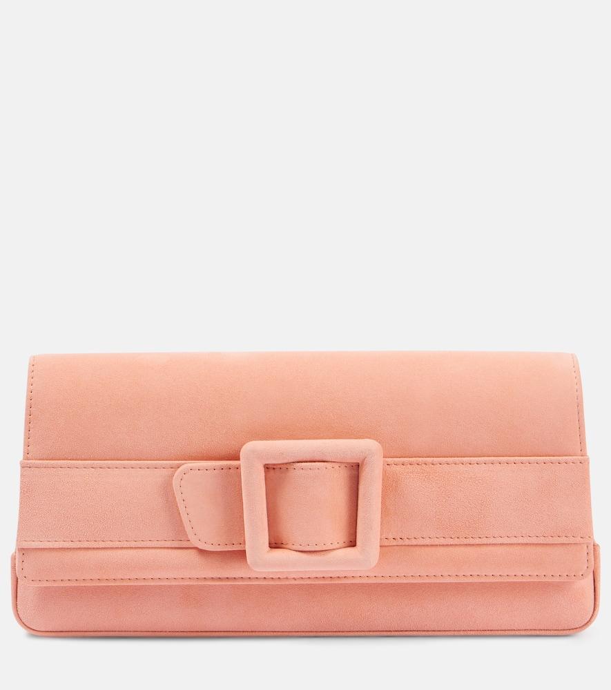 manolo blahnik maygot suede clutch