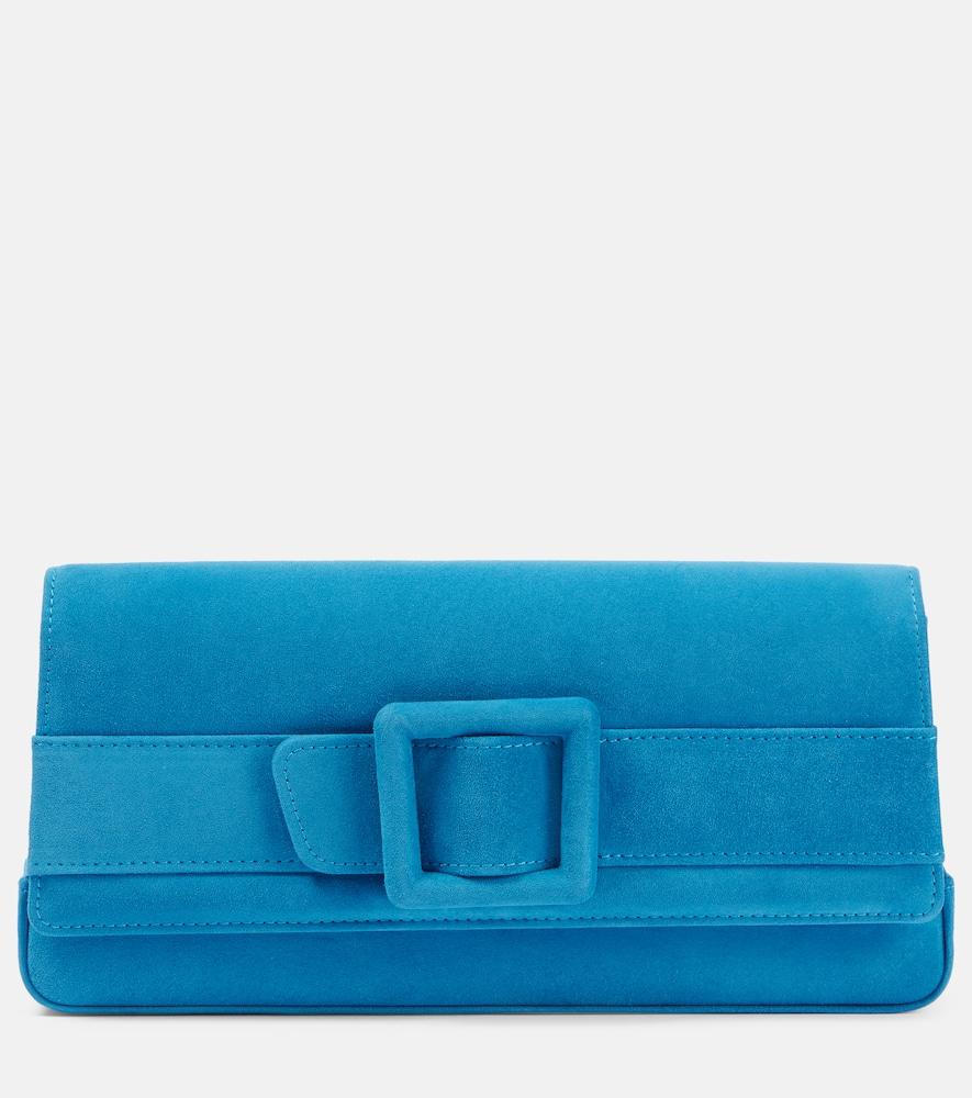 manolo blahnik maygot suede clutch