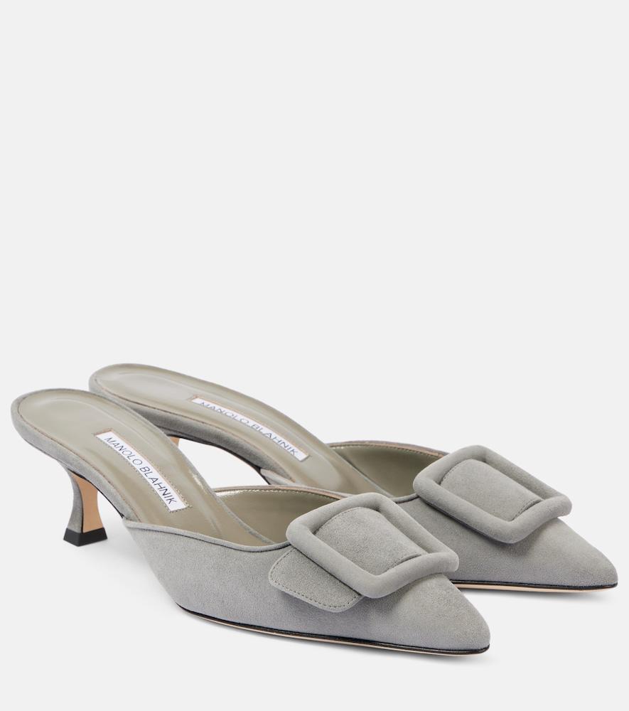 manolo blahnik maysale 50 suede mules