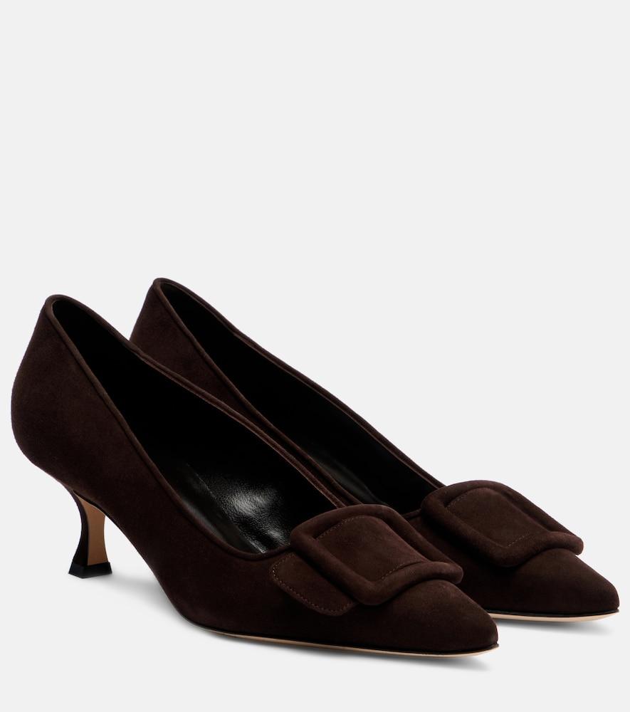 manolo blahnik maysale 50 suede pumps