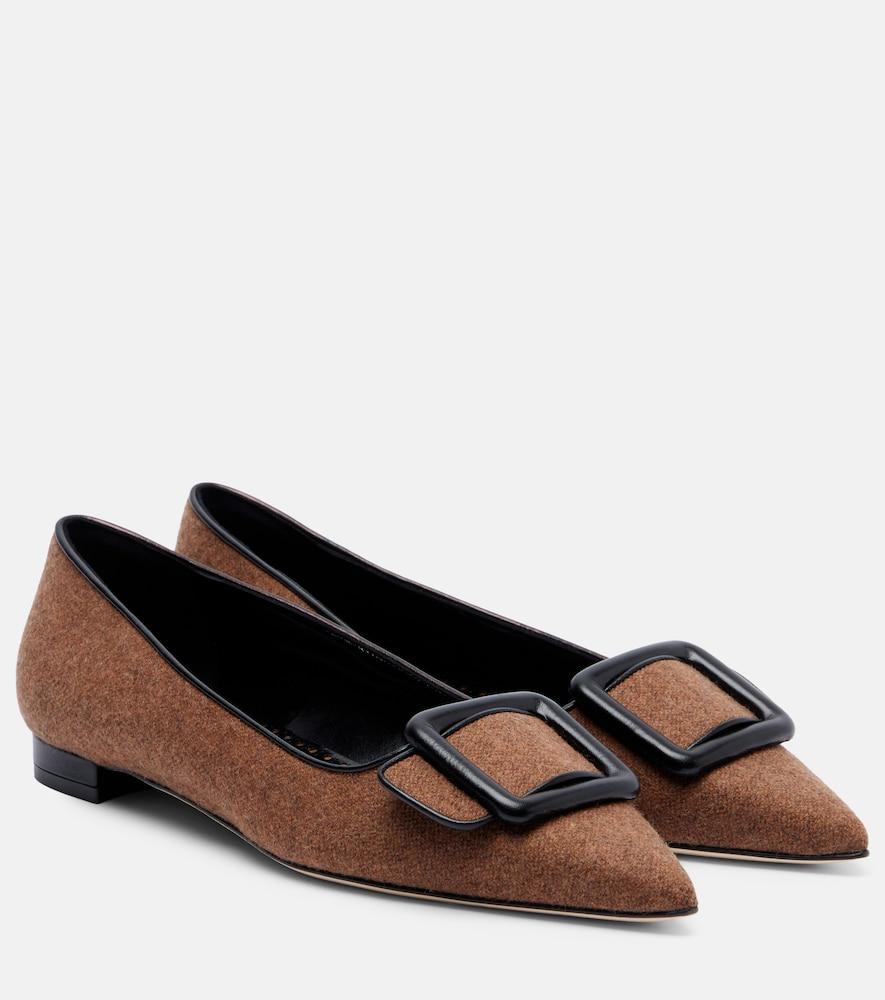 manolo blahnik maysale buckled ballet flats