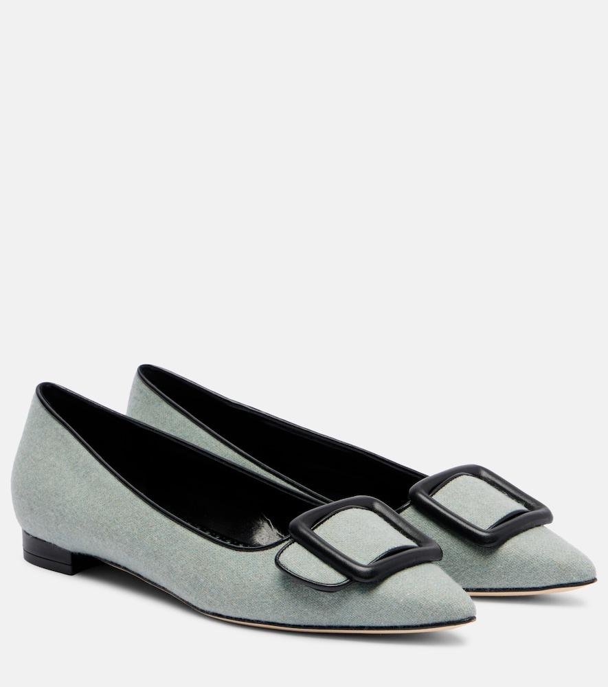 manolo blahnik maysale buckled ballet flats