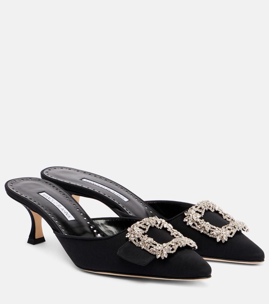 manolo blahnik maysale jewel 50 crêpe de chine mules