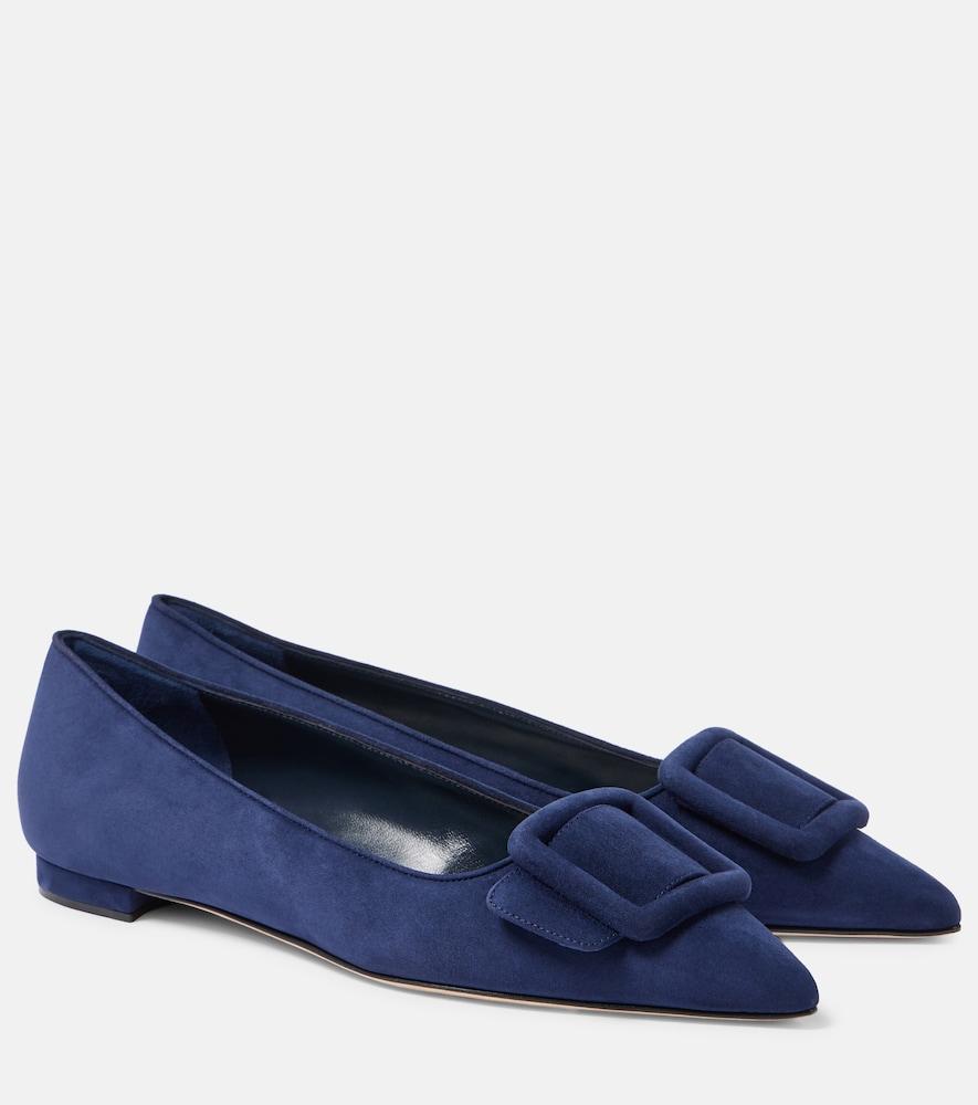 manolo blahnik maysale suede ballet flats