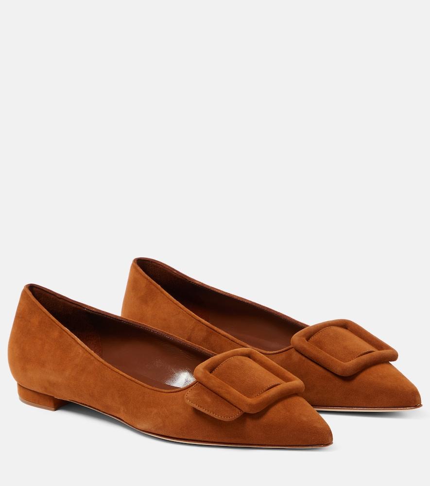 manolo blahnik maysale suede ballet flats