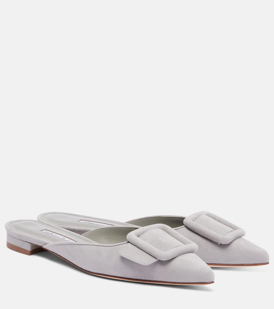 manolo blahnik maysale suede mules