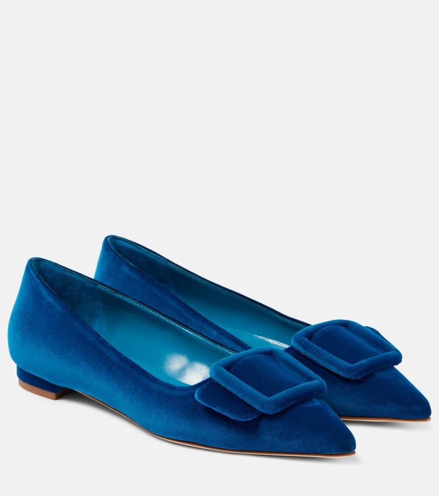 manolo blahnik maysale velvet ballet flats
