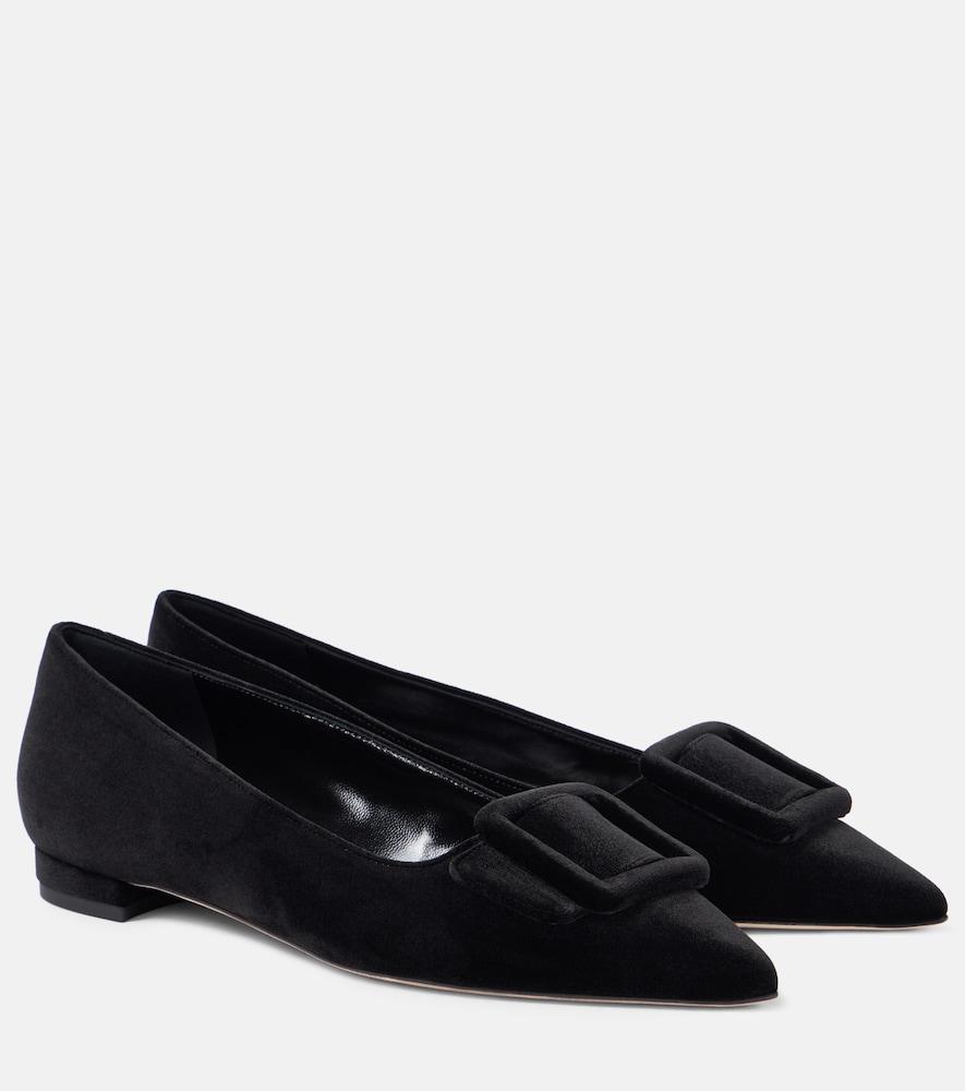 manolo blahnik maysalepumpflat velvet ballet flats