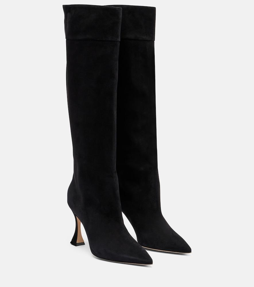 manolo blahnik miralone 90 suede knee