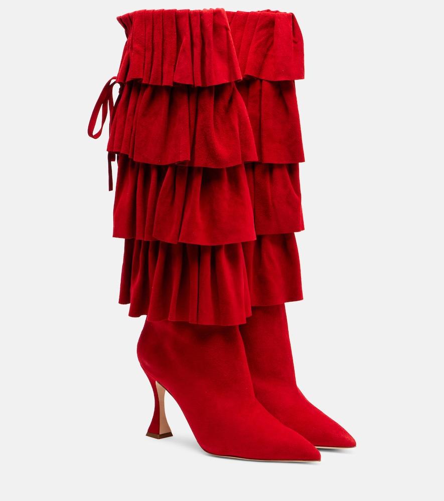 manolo blahnik miralone 90 suede knee