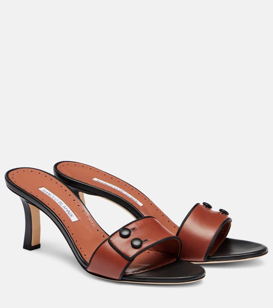 manolo blahnik muluka 70 leather mules