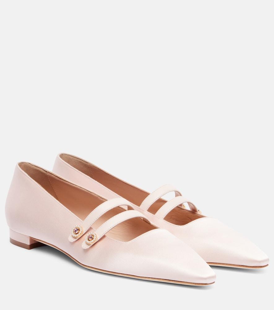 manolo blahnik polmana satin mary jane flats