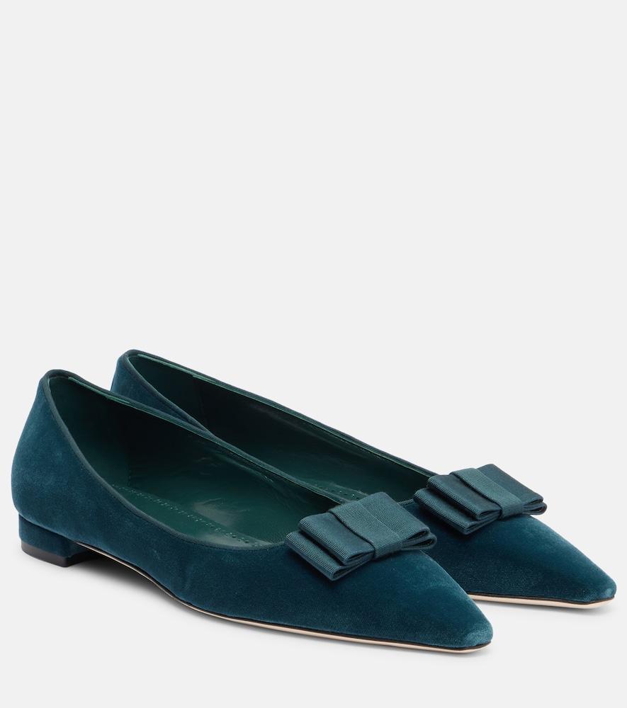 manolo blahnik reador velvet ballet flats