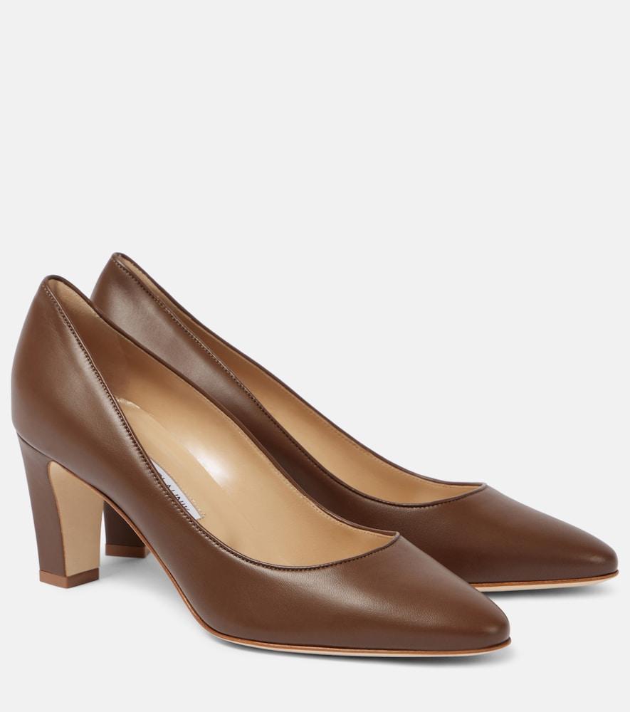 manolo blahnik sikotto 70 leather pumps