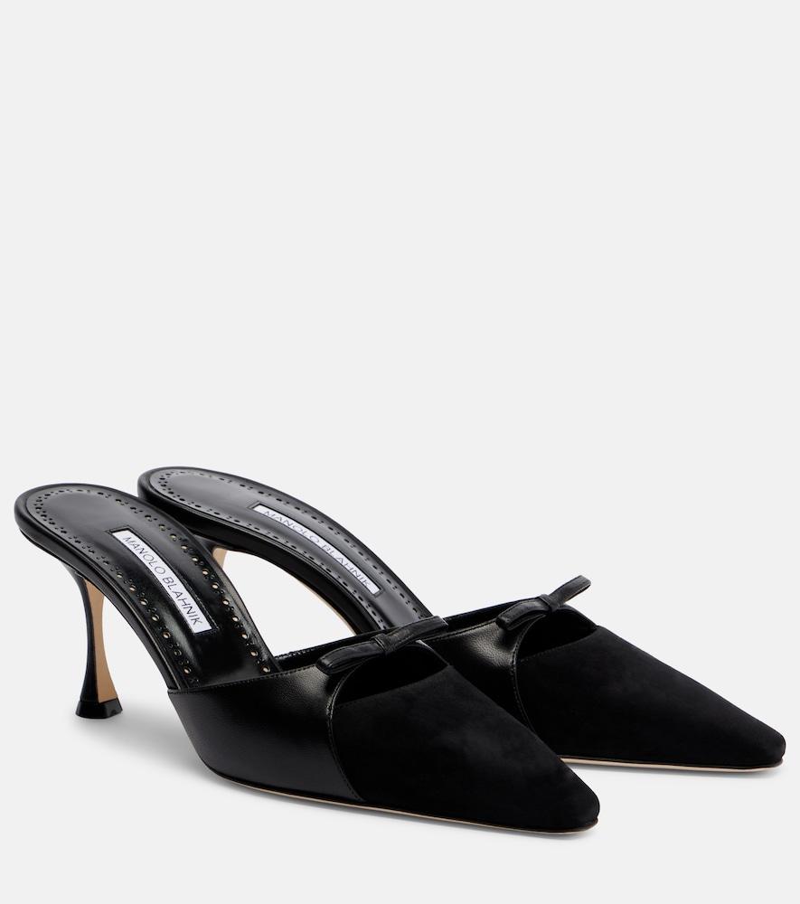 manolo blahnik tapidpla leather mules