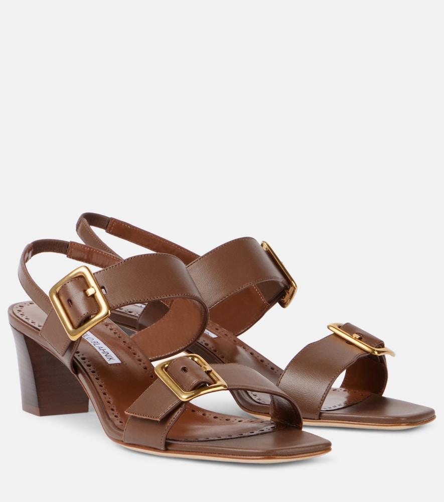 manolo blahnik thalitsli leather sandals
