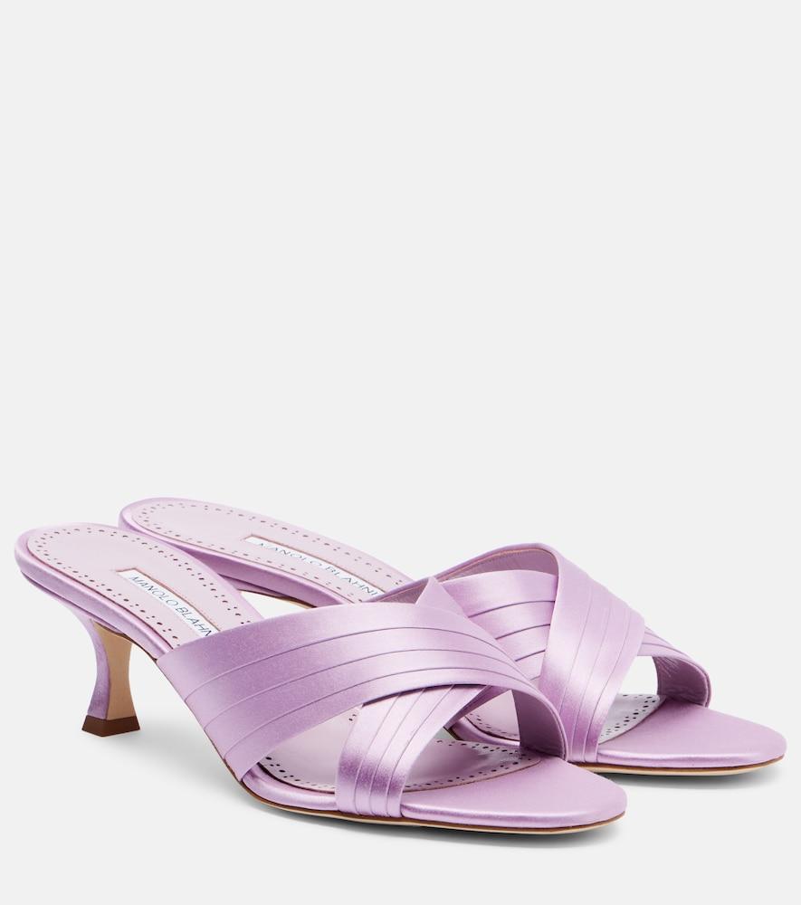 manolo blahnik viera 50 satin mules