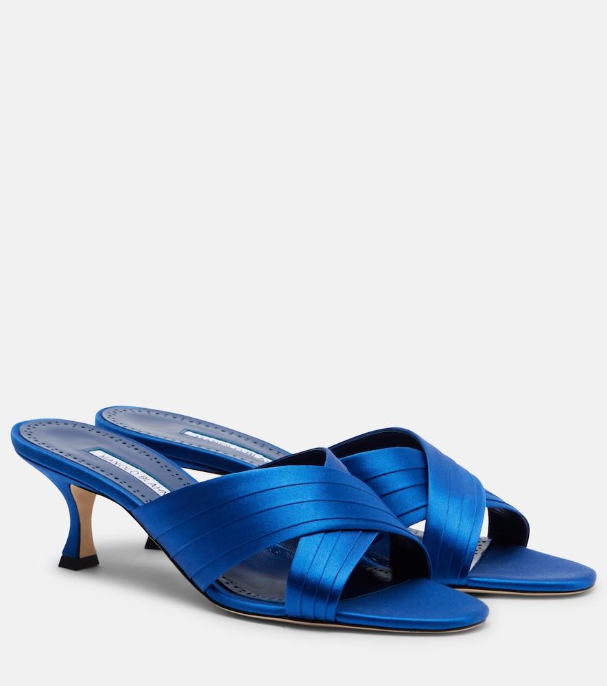 manolo blahnik viera 50 satin mules