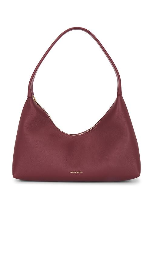 mansur gavriel candy baguette shoulder bag in wine.