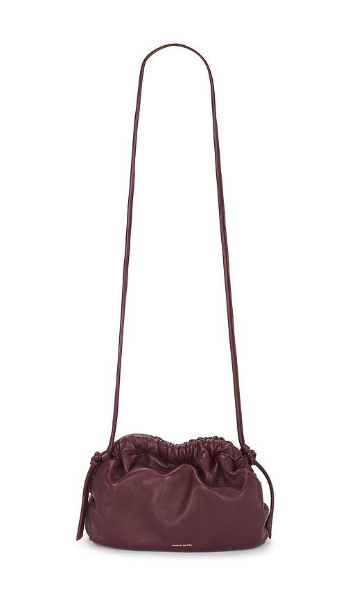 mansur gavriel mini cloud clutch in burgundy.