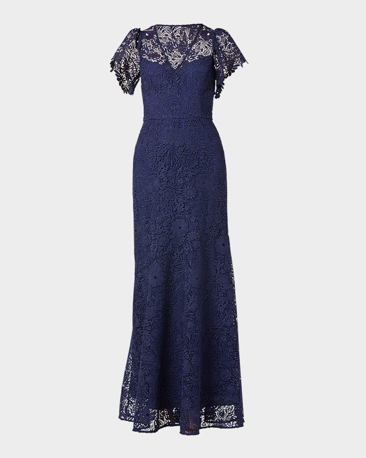 manuela a-line floral lace gown