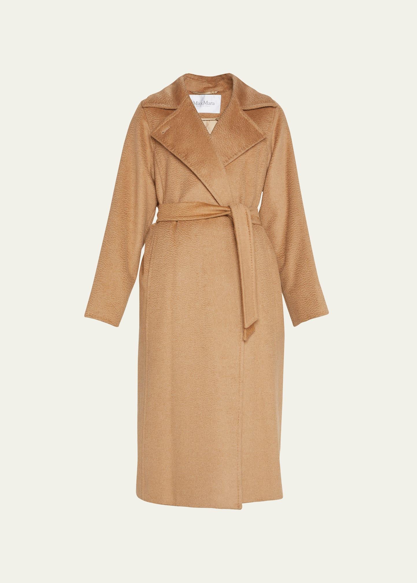 manuela belted camel hair coat, camel
