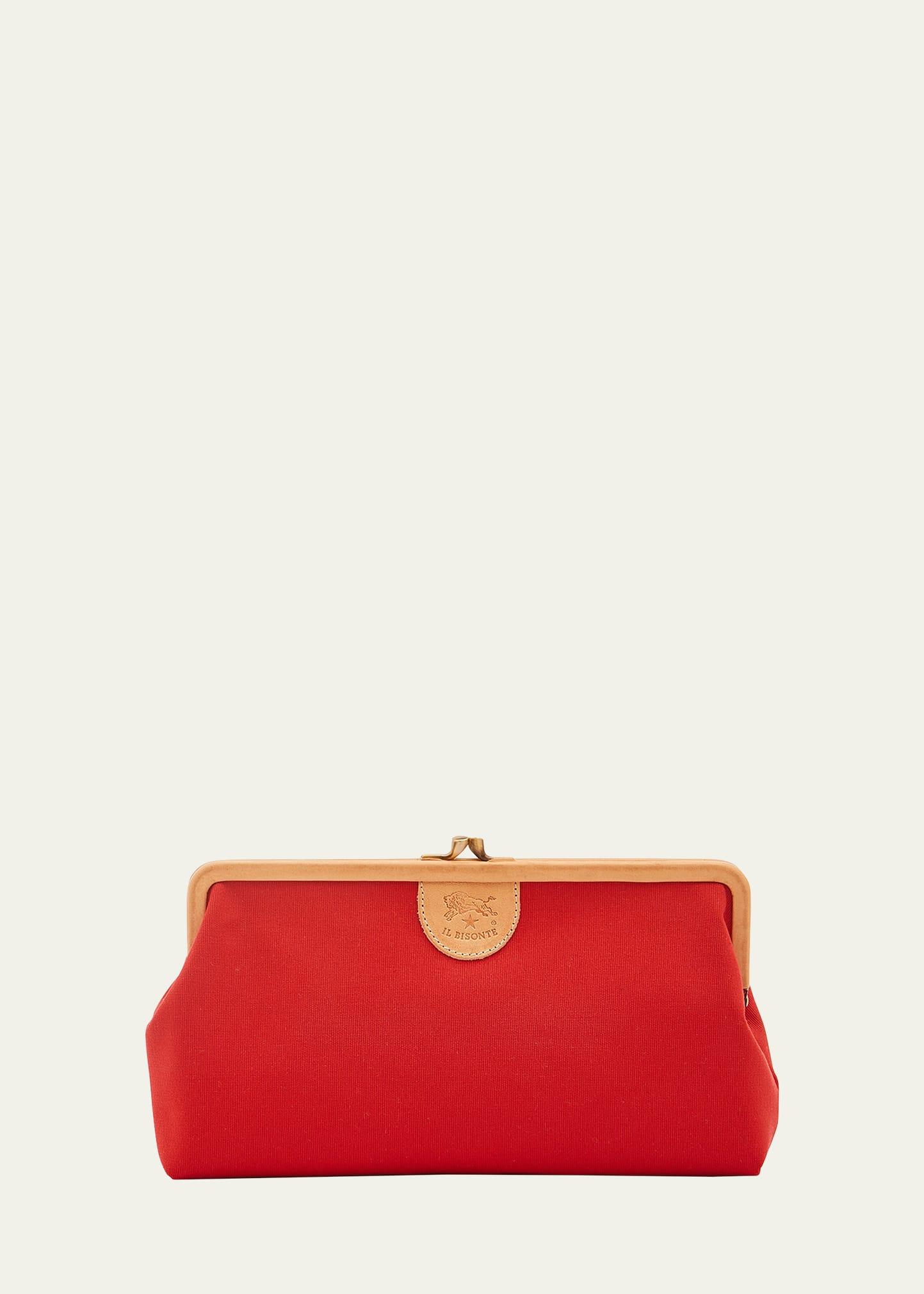 manuela frame canvas clutch bag