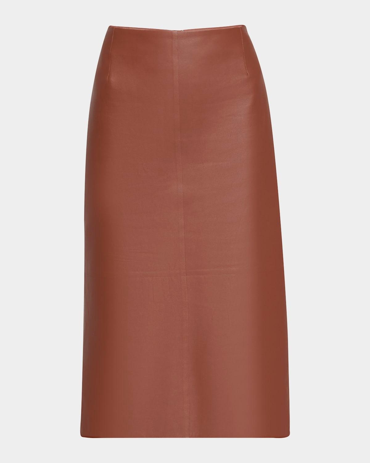 manuela long leather skirt