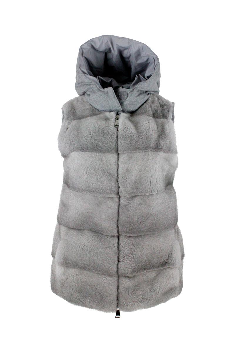manzoni 24 jackets grey fur + wv - women