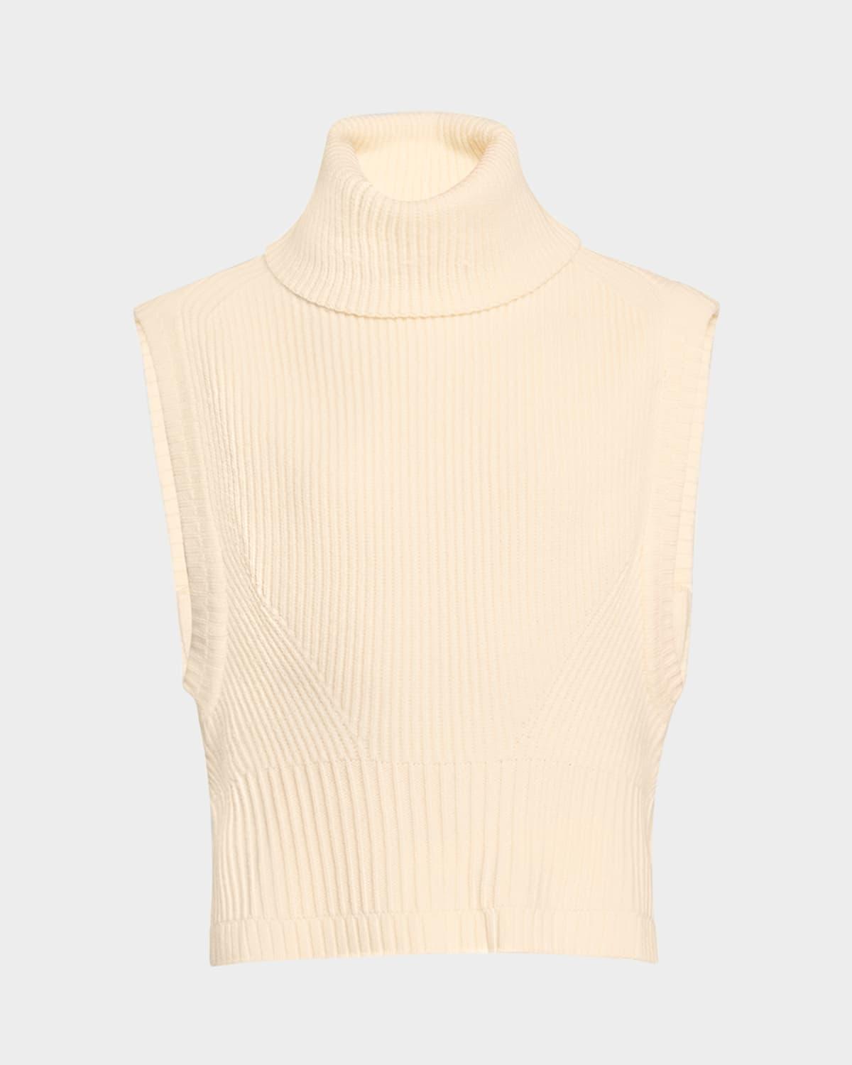 maple wool & cashmere sleeveless turtleneck top