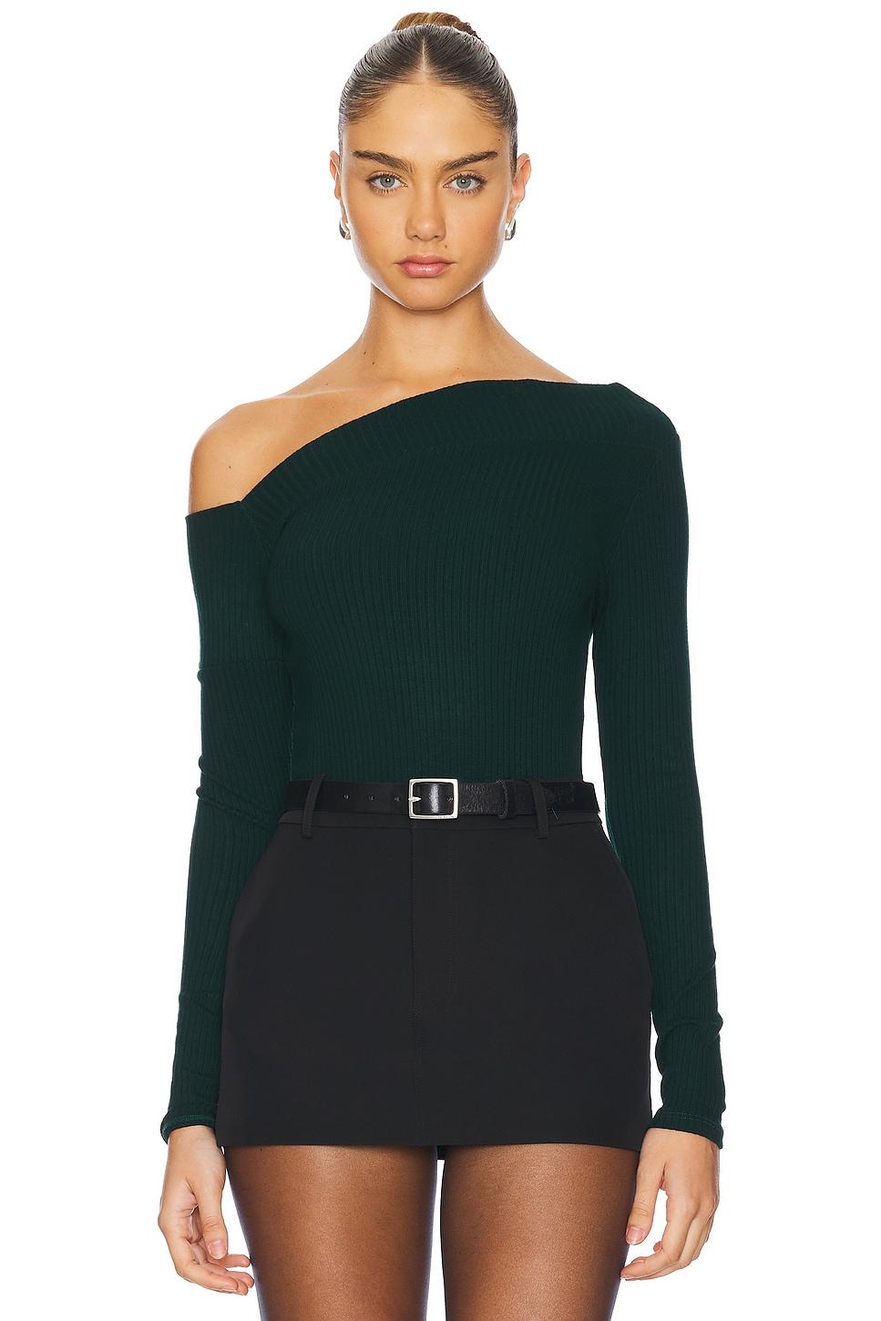 maples asymmetrical off shoulder long sleeve top