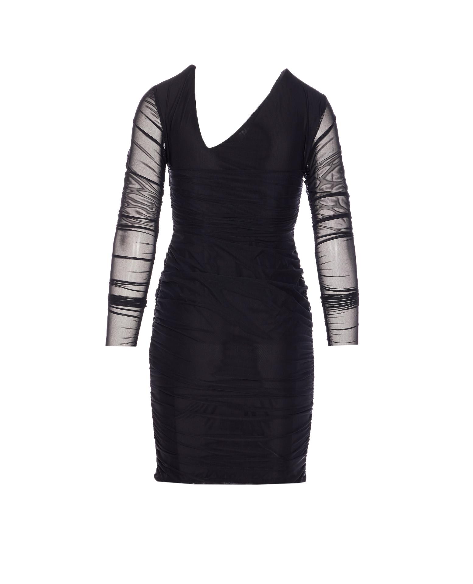 mar de margaritas dresses black polyamide - women