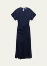 marabella draped short-sleeve midi dress