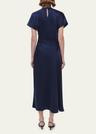 marabella draped short-sleeve midi dress