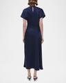 marabella draped short-sleeve midi dress