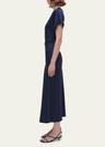 marabella draped short-sleeve midi dress